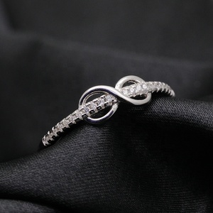 Bague en zircon fine 8, en argent sterling 925, bague de fiançailles éternelle, déclaration féminine, bague torsadée, anneaux de mode pour femmes - Product Image 2