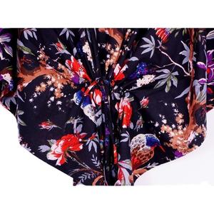 Kaftan en pur coton très demandé pour femme, style ample à manches longues et col en V, imprimé floral indien, idéal pour l'été et les tenues décontractées - Product Image 3