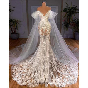 Robe <span class=keywords><strong>de</strong></span> mariée AL1624 Robe <span class=keywords><strong>de</strong></span> <span class=keywords><strong>Marie</strong></span> Blanche 2 en 1, longue traîne, dentelle luxueuse, robe sirène à paillettes pour femme, robe <span class=keywords><strong>de</strong></span> mariée, robe <span class=keywords><strong>de</strong></span> bal - Product Image 5