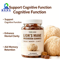 Gummies de soutien nutritionnel au champignon Lion's Mane, saveur fruitée, véganes, qualité supérieure, bien-être quotidien, fabrication OEM