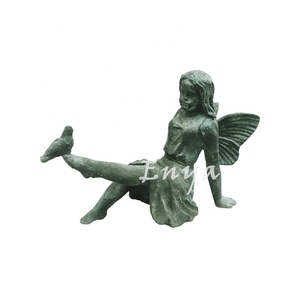 Ángel de jardinería antiguo, accesorio de decoración rústico con patas de Hada, pájaro, otros artículos de jardín, patio trasero - Product Image 3