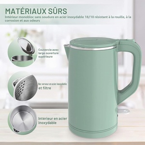 High-quality Cordless Double-walled 1800W 2.0L Electric <b>Kettle</b> Plastic Smart Design Multi-<b>temperature</b> <b>Control</b> Automatic Shut-off - Product Image 5