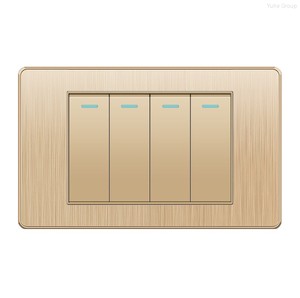 Panneau d'interrupteurs standard américain en or brossé 118, prise murale avec interrupteur 1/2/3/4/5/6 voies - Product Image 4