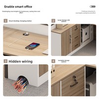 Ensemble de table et chaises de bureau pour personnel, design simple et moderne, pour 2/6 personnes, bureau en L insonorisé, surface en panneau artificiel MBL-Desk