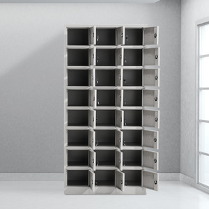 Armario Metálico Moderno con Puerta de Panel Plano con Cerradura, Diseño Abatible, Mueble de Dormitorio Independiente, Armario de Almacenamiento - Product Image 3