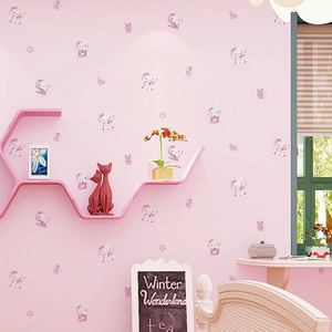Rosa 3D Kitty Bambini Carta Da Parati Camera Da Letto Della Ragazza <span class=keywords><strong>Tema</strong></span> Camera Negozio di Abbigliamento Caldo Semplice In Rilievo Blu Del Fumetto di Carta Da Parati - Product Image 3
