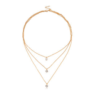 Jewelry Fashion Handmade Multi-layer Rhinestone Pendant for Women New Trendy <b>Simple</b> Chain <b>Necklace</b> - Product Image 6