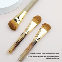 Kuas Foundation Bulu Musang Kuning Profesional Gagang Tanduk Sapi Kuas Makeup Foundation Krim