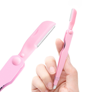 Nouvel arrivage du fabricant : Pince à épiler portable 3-en-1 en acier inoxydable, brosse à sourcils, recourbe-<span class=keywords><strong>cils</strong></span> et <span class=keywords><strong>rasoir</strong></span> à sourcils - Product Image 3