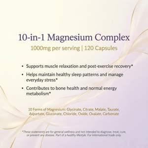 Cápsulas de Magnesio 10 en 1 OEM ODM, Complejo de Magnesio, GMP Halal, 120 Unidades, 1000 mg por Porción - Product Image 3