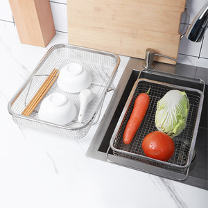 Cestello Scolapiatti Estensibile in Acciaio Inox 304, Grande Capacità per Conservazione Alimenti, Accessorio per Lavello da Cucina - Product Image 5