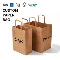 Sacs en papier d'impression colorés avec votre propre logo Marron naturel Sacs en papier personnalisés créatifs Sacs en papier écologiques avec impression de logo