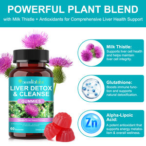 14-in-1 Label pribadi dukungan hati ekstrak Thistle susu Gummies Detox penurunan berat badan Vitamin-aktif botol liar - Product Image 3