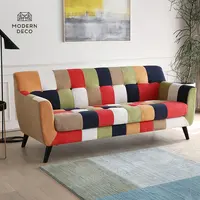 Canapé en tissu patchwork moderne, 3 places, pour salon, 1 pièce