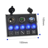 Panel Saklar 5 Gang OEM 12V/24V dengan Voltmeter Digital dan Pengisi Daya USB Ganda 5A untuk RV, Caravan, dan Motorhome - Produk Terlaris
