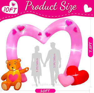 Arco Inflable de 3 Metros con Forma de Corazón y Oso para el Día de San Valentín, con Luces, Impermeable, Ecológico, Decoración para Aniversarios, Bodas y Fiestas - Product Image 2