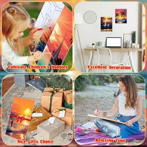 Panwenbo Biển Hoàng Hôn Tự Làm Màu Phác Thảo Bức Tranh Vải Bảng Trước Khi Vẽ In Bức Tranh Canvas Cho Kid Sinh Viên Người Lớn - Product Image 6