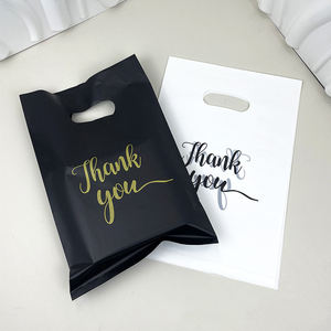 Bolsas de comestibles Ldpe gruesas personalizadas, bolsas de plástico para embalaje de mercancías, gracias al transportista, bolsa de plástico para Compras con asa troquelada - Product Image 3