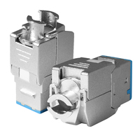 Ropassor Cat5E FTP 180 Toolless RJ45 Keystone Jack Zinc Alloy Panel Mount 22-26 AWG Solid Cable T568A/B untuk Kabel yang Teruji