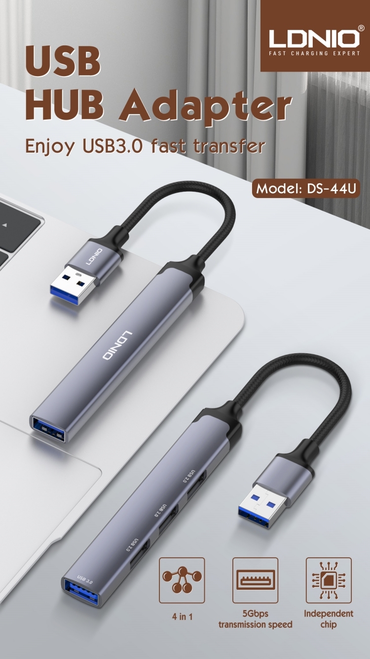 HUB LDNIO DS-44U USB to USB3.0*1+USB2.0*2+TYPE-C*1