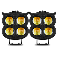 Nouveau projecteur LED à 4 yeux de type hibou, à trois couleurs, pour systèmes d'éclairage externes modifiés de moto