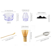 Nouveau japonais Matcha thé rose bol en verre rose thé fouet support de support clair Matcha bol ensemble