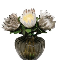 Fleur artificielle en soie Senmasine, Protea rose et rouge, toucher réel, pour décoration intérieure et centre de table DIY