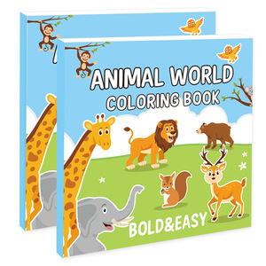 Libro para Colorear de Animales de Dibujos Animados para Niños, Libro de Dibujo Personalizado de 40 Páginas, Servicio de Impresión de Libros para Colorear de Tapa Blanda para Niños - Product Image 1