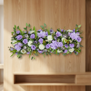 Panel de Flores Artificiales, Panel Decorativo de Pared Floral Morado y Blanco para Bodas, Eventos y Decoración del Hogar - Product Image 3