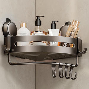 Estante de Baño Triangular Blue Vine Corner, con Montaje por Succión, Doble Capa, Organizador de Baño Resistente - Product Image 2