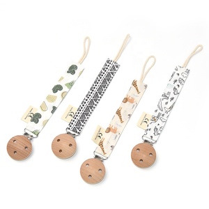 <span class=keywords><strong>Attache</strong></span>-<span class=keywords><strong>tétine</strong></span> en coton 100% pour bébé, <span class=keywords><strong>avec</strong></span> chaîne en mousseline de coton et clips en bois de hêtre et métal, pour la dentition et la suspension - Product Image 2