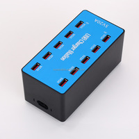 Station de charge rapide USB 5V 20A 100W, concentrateur de charge intelligent à 10 ports pour téléphones mobiles et tablettes, matériau ignifuge, adaptateur universel