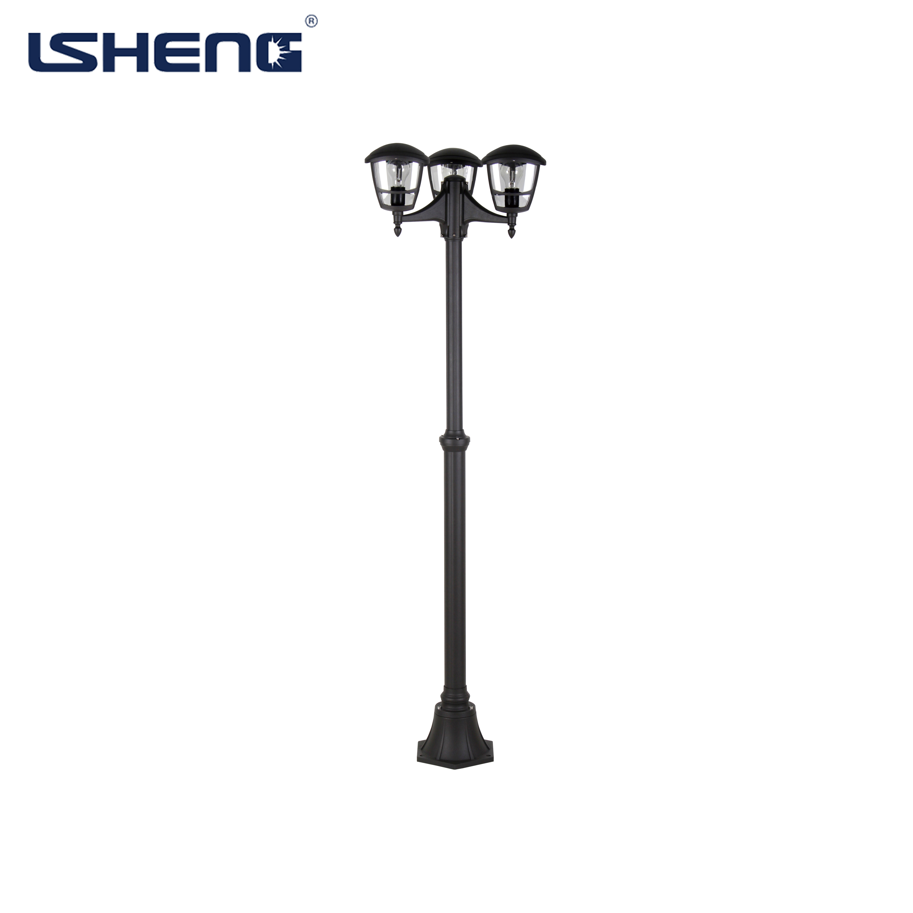 3-head Aluminum Surface-mounted Column Combination IP44 Rating Remote Control for Outdoor Courtyard Street Landscape Lighting
