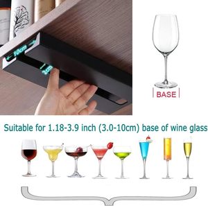 Portabicchieri rettangolare in plastica bianco e nero <span class=keywords><strong>da</strong></span> appendere sotto il mobile per bicchieri <span class=keywords><strong>da</strong></span> vino, per casa, cucina, bar, feste - Product Image 5