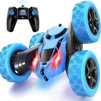 Coches de acrobacias RC con caja de color, control remoto, 4WD, coche de derrape con rotación de 360 grados, construcción de metal y plástico, alcance de 100M, cargador para niños, auto.