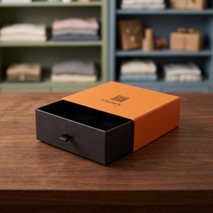 Custom Heavy-Duty <b>Waterproof</b> Rigid Paper Boxes Kraft Orange Gray Rectangle Consumer Electronics Packaging Recyclable - Product Image 1