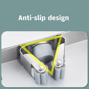 Support mural en acier inoxydable pour balais et serpillères, organisateur de rangement, crochets antidérapants en acier inoxydable pour la maison, la cuisine et le jardin - Product Image 6