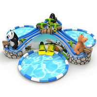 Toboggan gonflable en PVC sur mesure pour piscine et parcs aquatiques, toboggan pour petit parc aquatique