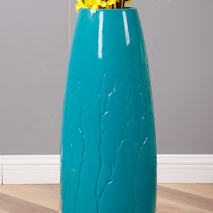 Nouveaux vases <span class=keywords><strong>d</strong></span>écoratifs de sol en résine de style moderne bleu ciel pour salon, vente en gros - Product Image 3