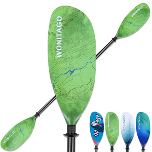 Paddle da viaggio impacchettabile in fibra di vetro con chiusura a scatto 4 pezzi per Kayak gonfiabile pieghevole Kayak Packraft - Product Image 2