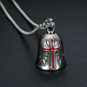 Collier en acier inoxydable Bijoux Cadeau Rétro Punk <span class=keywords><strong>Moto</strong></span> Ailes d'Ange Motocyclette Pendentif Cloche porte-bonheur - Product Image 5