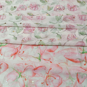Schlussverkauf Designer weich glänzend schönes Blumenstoff-Muster durchsichtiges florales Organza-Gewebe für modische Kleidungsstücke - Product Image 3