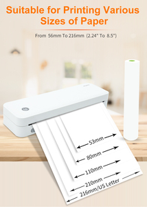 Imprimante thermique portable, légère, mini, sans fil Bluetooth, faible consommation d'énergie, 0,7 kg, petite imprimante de voyage pour documents et photos - Product Image 3