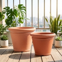Pot de fleurs en plastique imitation terre cuite de 10 pouces, léger, incassable, écologique, avec trou de drainage, classique pour centre commercial
