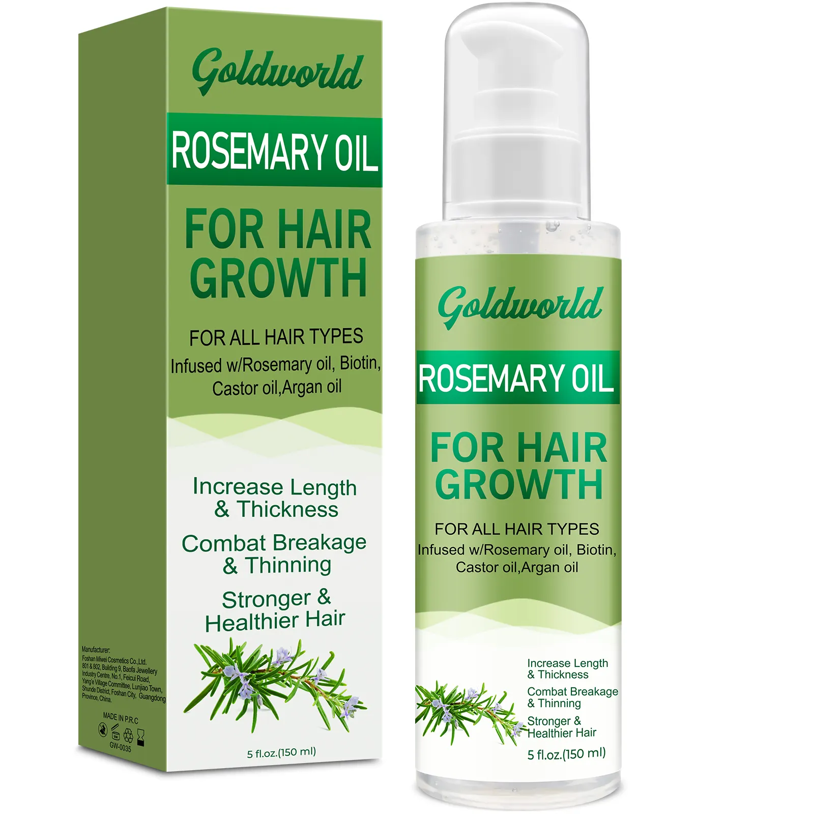 Serum pertumbuhan rambut Label pribadi produk minyak esensial Rosemary alami & organik untuk perawatan rambut tumbuh ke dalam untuk wanita