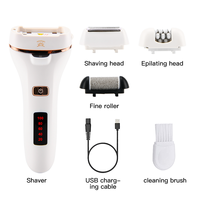 PRITECH 3 in 1 Epilator Elektrik untuk Wanita, Alat Cukur, Penghilang Bulu, Penghilang Kapalan dengan Layar LED Pintar, Tahan Air IPX5