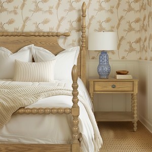 โต๊ะข้างเตียงไม้ธรรมชาติ 1 ลิ้นชัก พร้อมชั้นวางของ - Product Image 2