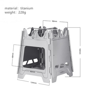 Estufa de Leña Portátil de Titanio para Cocina al Aire Libre, Picnics, <span class=keywords><strong>Camping</strong></span> y Barbacoa, Estufa Plegable Compacta, Combustible Sólido de Alcohol 300g - Product Image 5