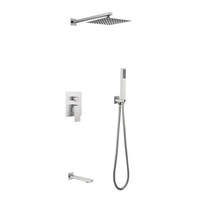 Ensemble de douche encastré carré en laiton robinet de douche encastré en acier inoxydable 304