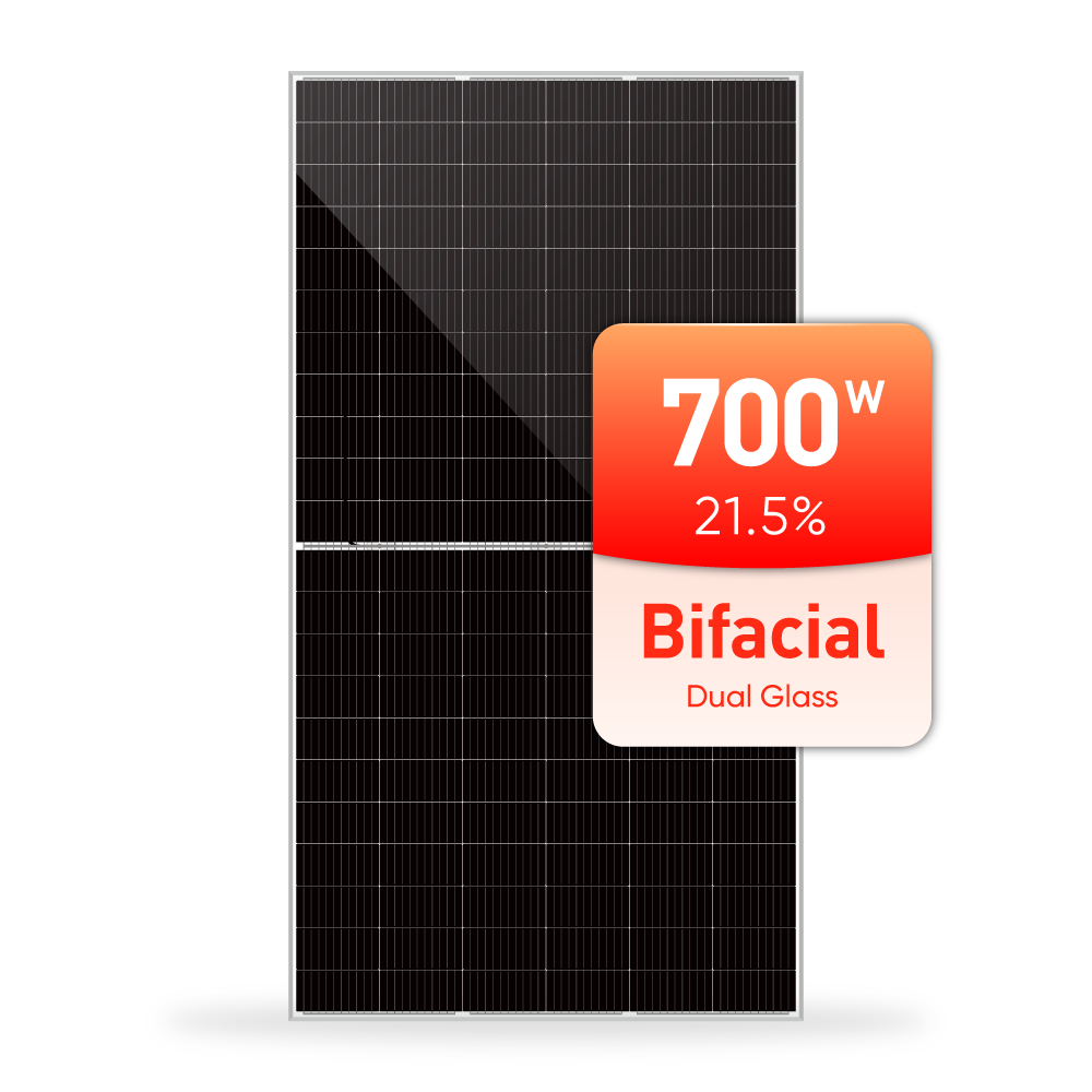HJT Topcon N Type Bifacial Dual Glass Solar Panels 680W-700W